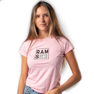 T-shirt femme Rams 23 Square Long-Rose