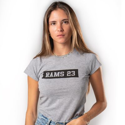 T-shirt Donna Rams 23 Rettangolare Lunga Stampa-Grigia