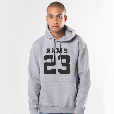 Rams 23 CLASSIC LOGO Brushed Hoody-Grey