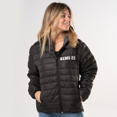 Chaqueta tipo Plumón con vinilo brillante RAMS 23-Negro