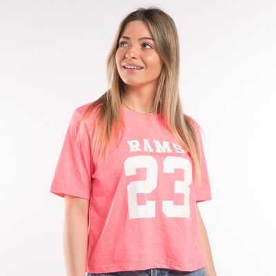 RAMS 23 Classic Logo T-Shirt-Pink
