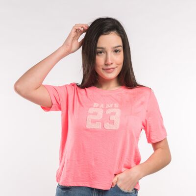RAMS 23 TOWEL T-shirt-Pink