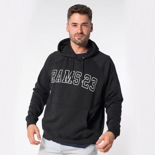 Sudadera con capucha perchada ORGANICA Silueta Rams 23-Negro