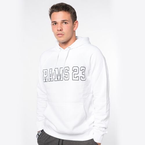 Sudadera con capucha perchada ORGANICA  Silueta Rams 23-Blanco