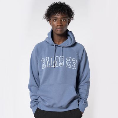 Sweat à capuche bio brossé Rams Silhouette 23-Bleu