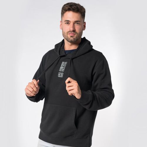 Sudadera con capucha perchada y con Estampado Vertical Rams 23-Negro