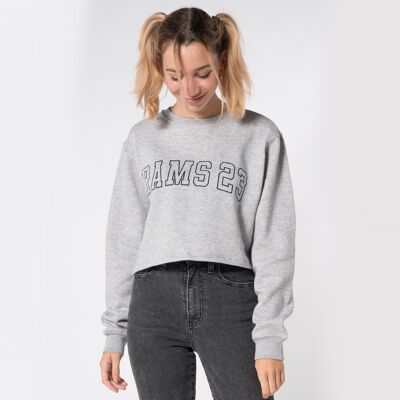 Sudadera Corta, Rams 23-Gris