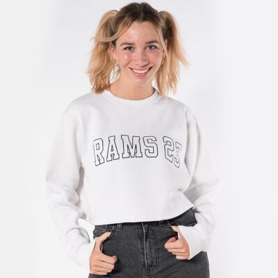 Cropped Sweatshirt, Rams 23-White