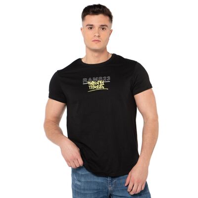 Herren T-Shirt mit QR-Print RAMS 23-Schwarz