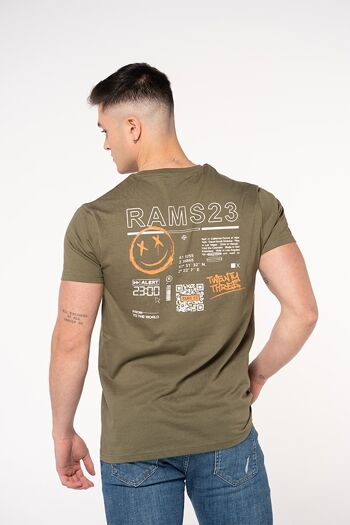 T-shirt homme avec impression QR RAMS 23-Khaki 4