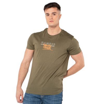 Men's T-shirt with QR print RAMS 23-Khaki