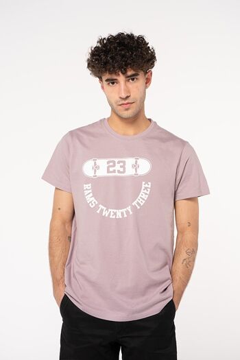 T-shirt homme avec imprimé SKATE RAMS 23-Violet 2