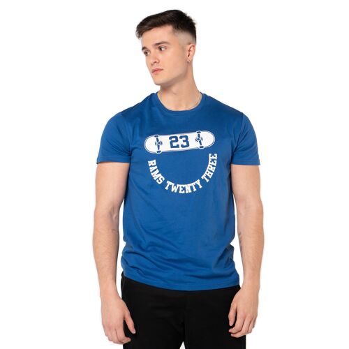 Camiseta hombre con estampado SKATE RAMS 23-Azul
