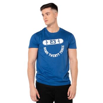 T-shirt homme avec imprimé SKATE RAMS 23-Bleu 1