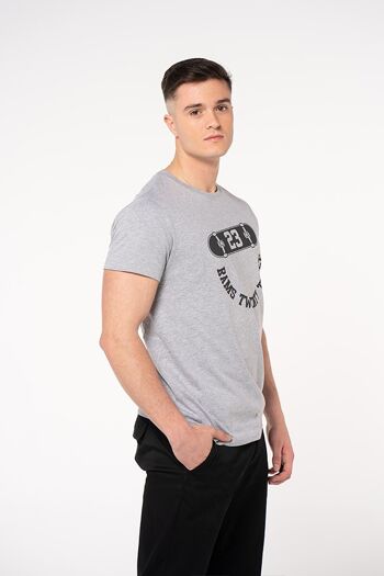 T-shirt homme avec imprimé SKATE RAMS 23-Gris 2