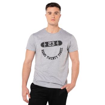 T-shirt homme avec imprimé SKATE RAMS 23-Gris 1