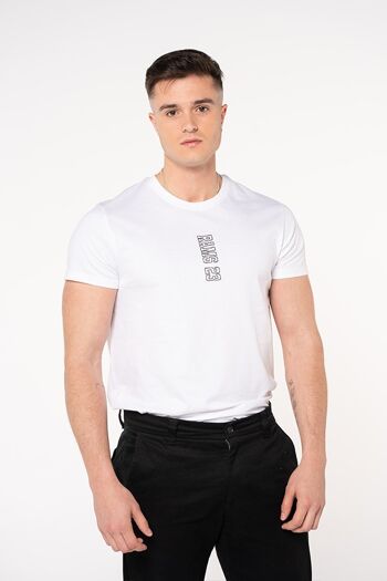 T-shirt homme avec imprimé VERTICAL RAMS 23-Blanc 2