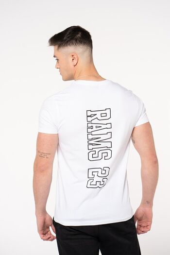 T-shirt homme avec imprimé VERTICAL RAMS 23-Blanc 4