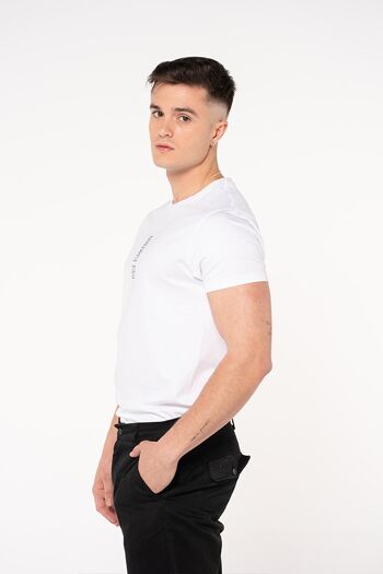 T-shirt homme avec imprimé VERTICAL RAMS 23-Blanc 3