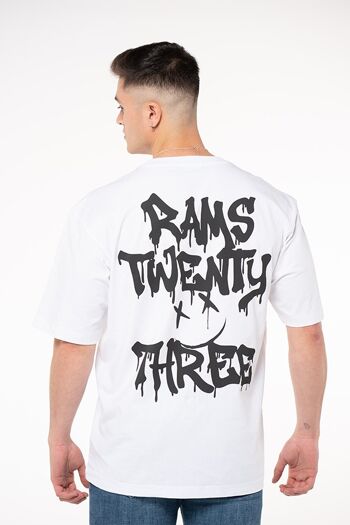 T-shirt HIP-HOP Urban RAMS 23-Blanc 4