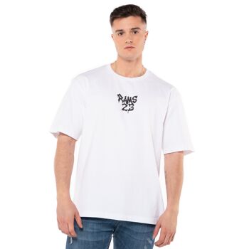 T-shirt HIP-HOP Urban RAMS 23-Blanc 1
