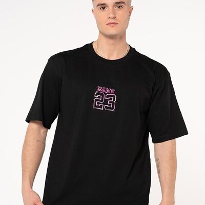 T-SHIRT CRAIE OVERSIZE RAMS 23-Noir/Fuchsia