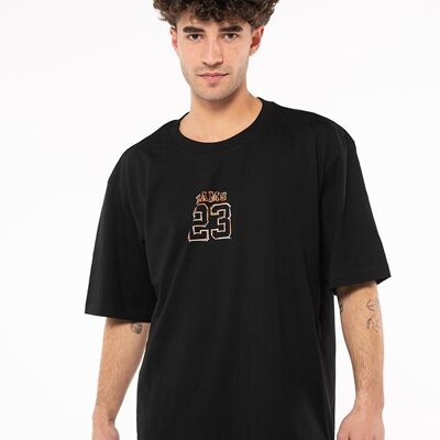 Camiseta TIZA OVERSIZE RAMS 23-Negro/Naranja
