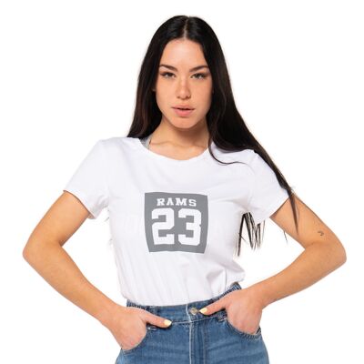 Camiseta CUADRADO RAMS 23-Blanco