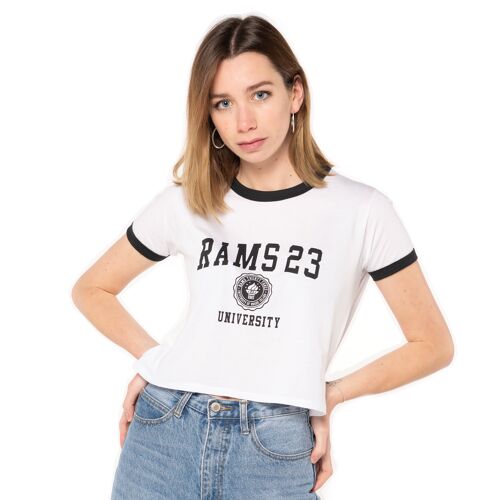 Camiseta mujer UNIVERSITY RAMS 23-Negro