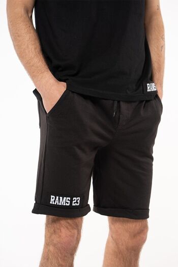Pantalon de survêtement court avec bande RAMS 23-Noir 2
