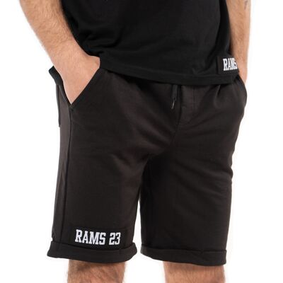 Pantalon de survêtement court avec bande RAMS 23-Noir