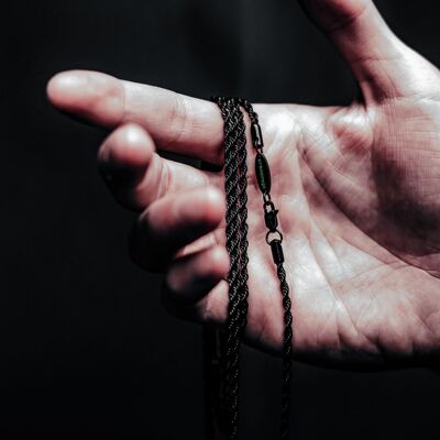 Schwarze Halskette aus Edelstahl (Single)