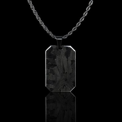 Forged Carbon Dog Tag Necklace - Necklace with Carbon Dog Tag pendant
