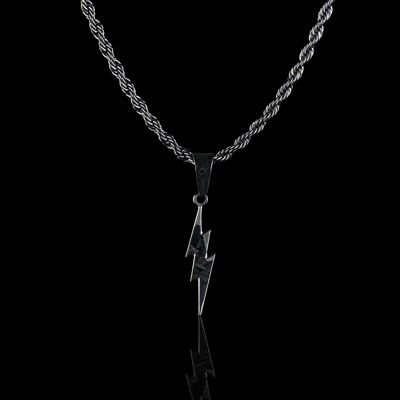 Forged Carbon Lightning Necklace - Collier avec pendentif Carbon Lightning