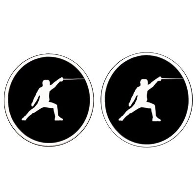 Fencing Cufflinks - Black And White