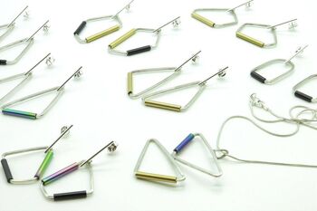 Boucles d'oreilles argent et acier GINOX VII Or - Arc-en-ciel 5