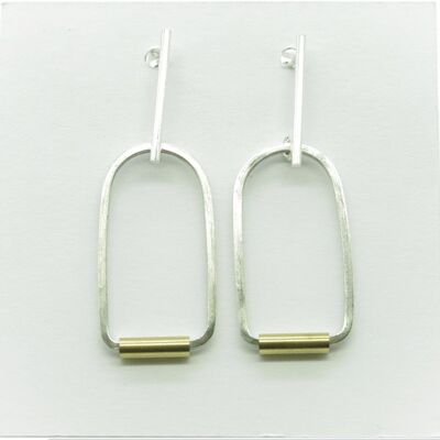 Silver and stainless steel earrings GINOX II Gold