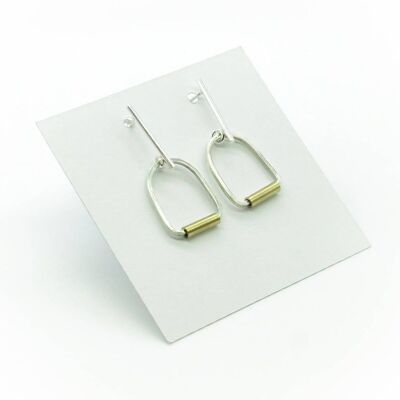 Silver and stainless steel earrings GINOX I Gold