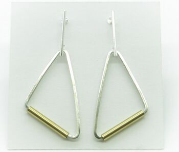 Boucles d'oreilles argent et acier GINOX V Gold 1