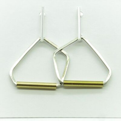 Silver and stainless steel earrings GINOX VI Gold