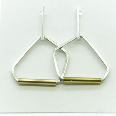 Silver and stainless steel earrings GINOX VI Gold