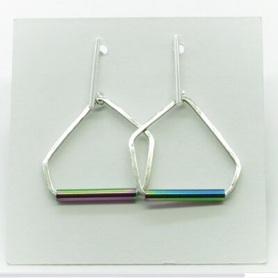 Silver and stainless steel earrings GINOX VI Rainbow