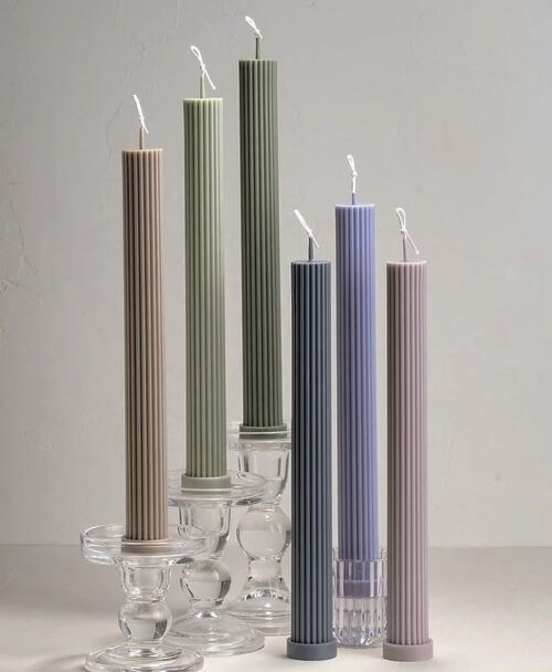 Fluted Candle Green