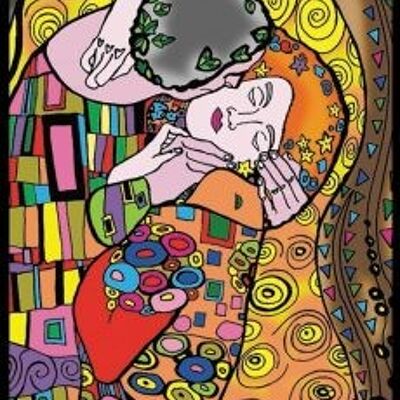 Der Kuss, Klimt, Malerei