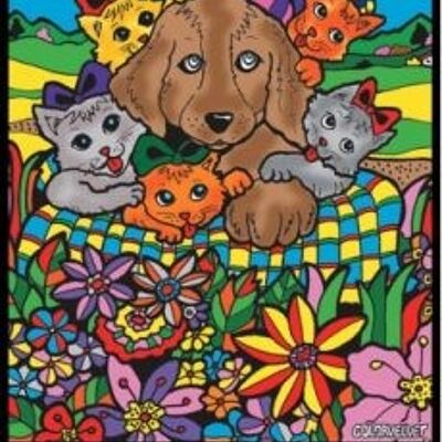 Hunde und Katzen, Malerei