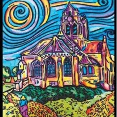 Iglesia de Auvers, Van Gogh, pintura