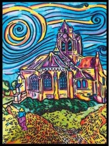 Église d'Auvers, Van Gogh, tableau