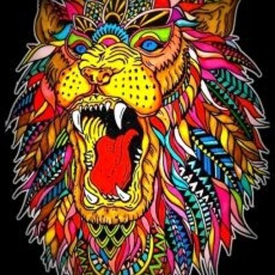 Rey león, pintura