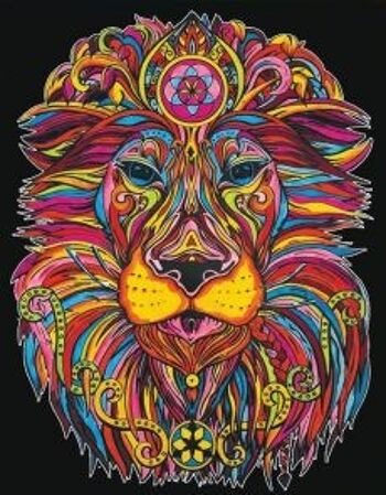 Lion illuminé, peinture