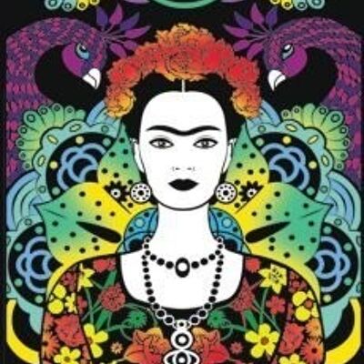 Frida Kahlo close-up, painting